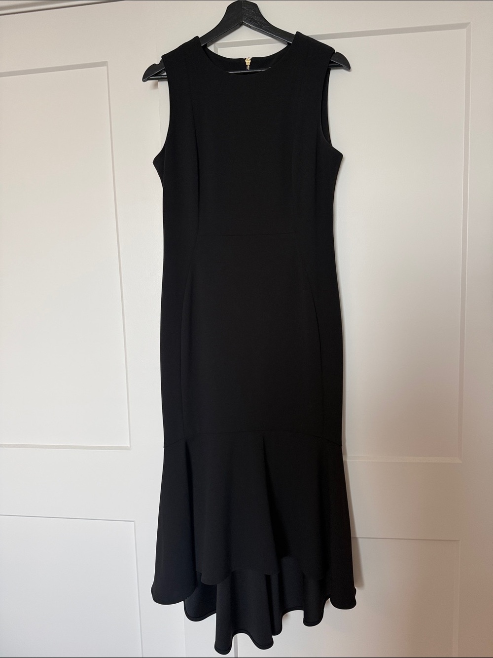 Calvin Klein Black Sleeveless Flounce Hem Dress
